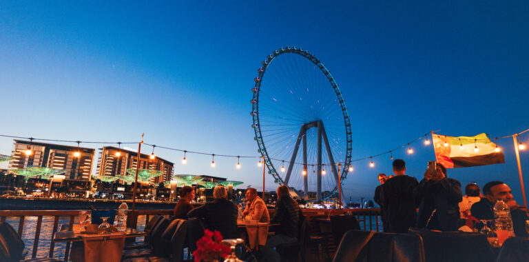 Evening dinner by the Dubai Eye with lights